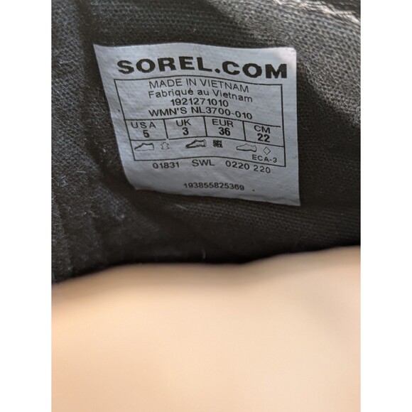 Sorel Lennox Lace Combat Boots Women's SZ 5 Black NL3700-010 Leather Waterproof - Picture 7 of 9